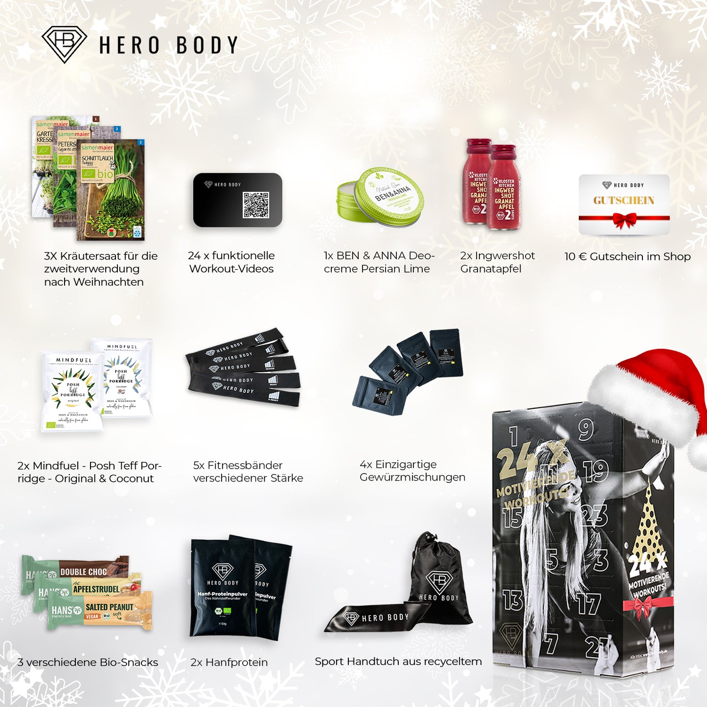 Fitness Adventskalender HERO BODY 2024 EAN 4270003390309