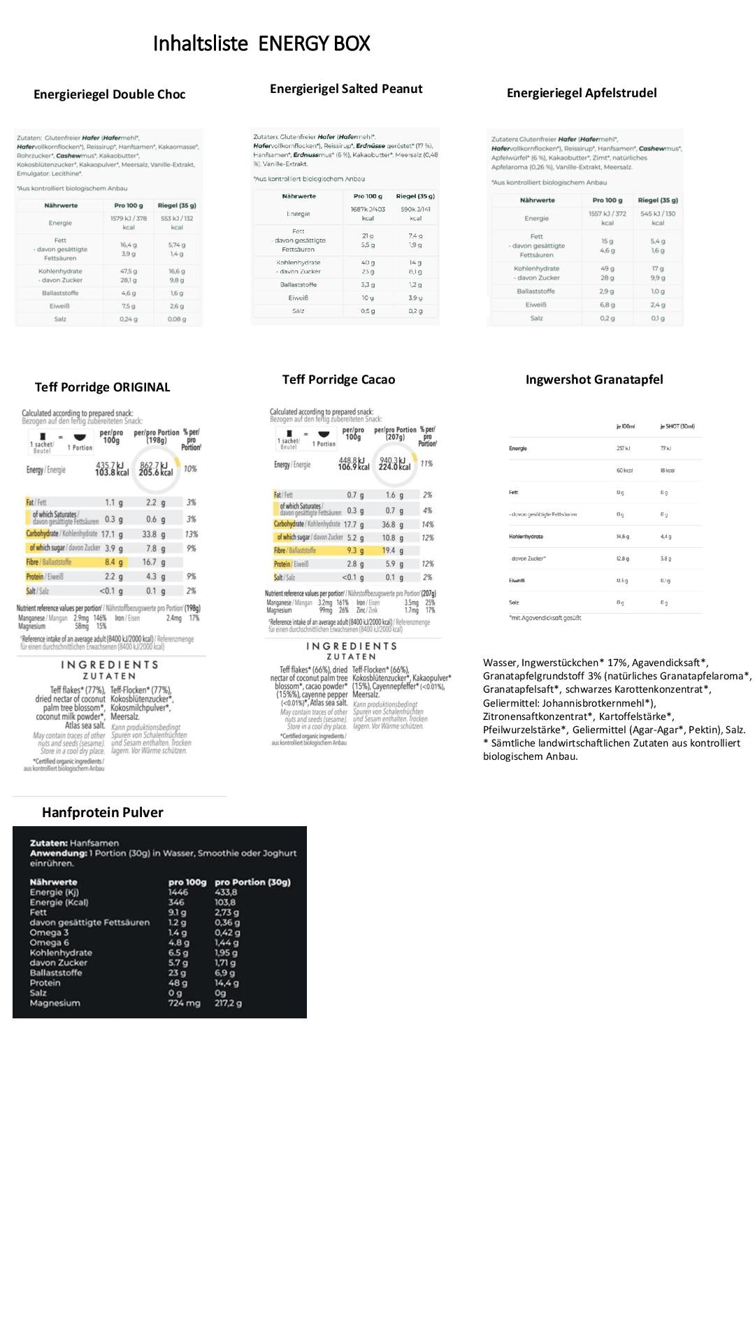 ENERGY BOX- Bio für Gesundheitsbewusste – Vegan Edition